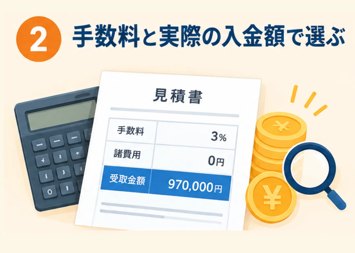 手数料と実際の入金額で選ぶ